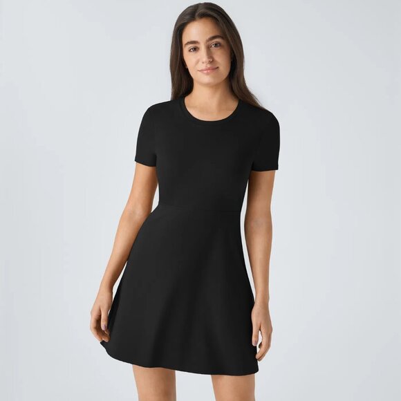 HALARA Dresses & Skirts - Halara Backless Twisted Cut Out Flare Mini Dance Active Dress in Black XL NWT